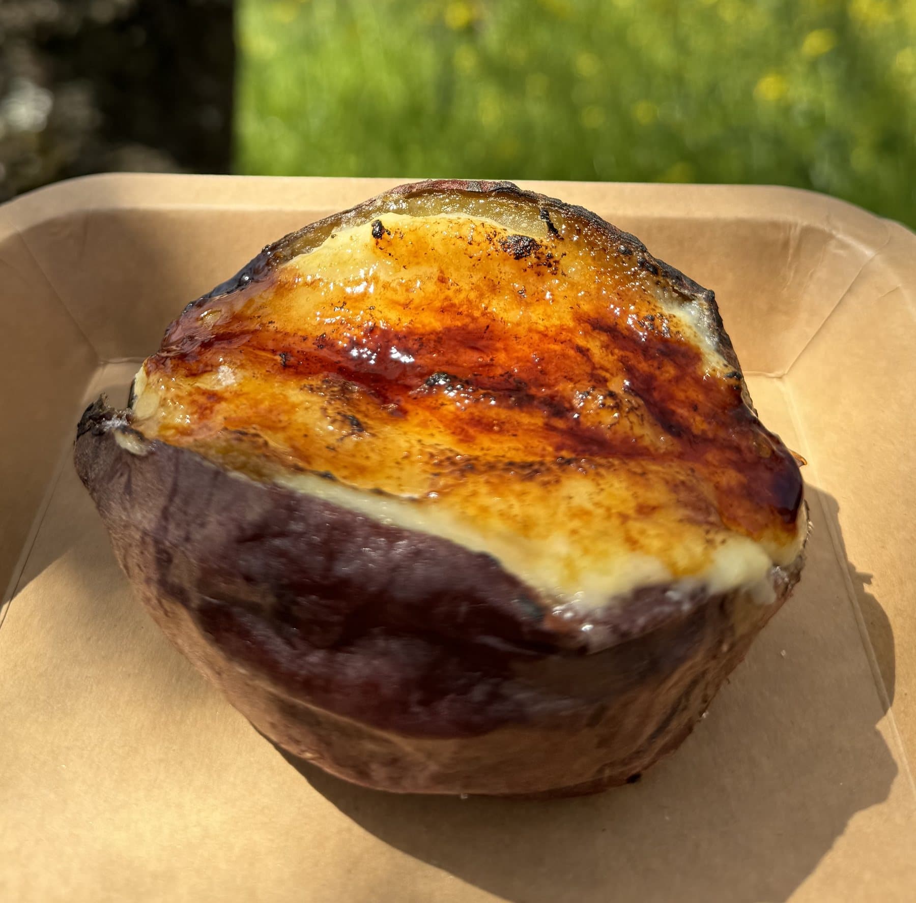 Creme brulee sweet potato with caramelized topping
