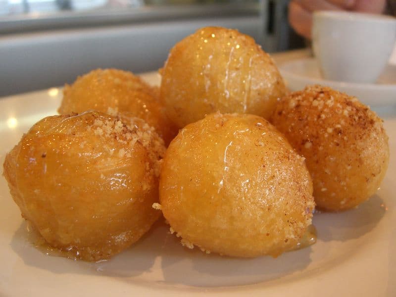 Greek loukoumades deep-fried dough pastries