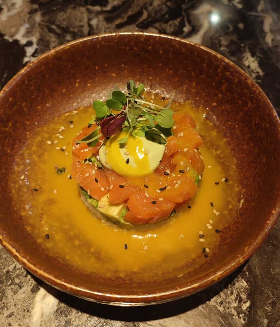 Nikkei-style Peruvian-Japanese plated dish