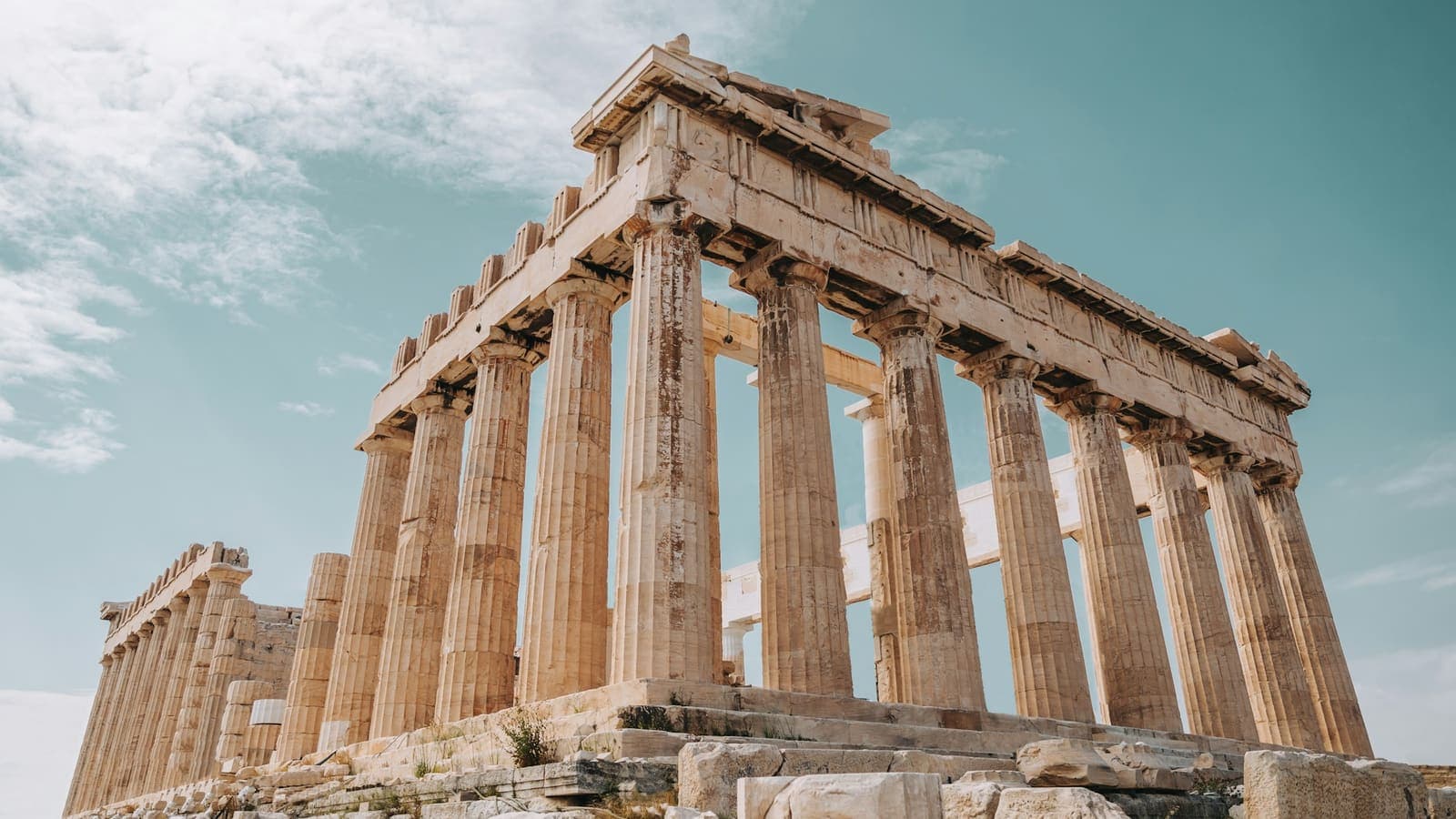 The Acropolis and Parthenon overlooking Athens at sunset