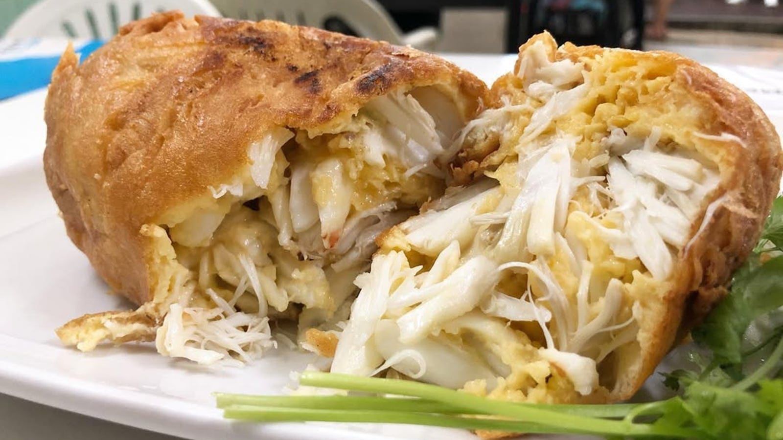 Bangkok-style crab omelette packed with crab meat