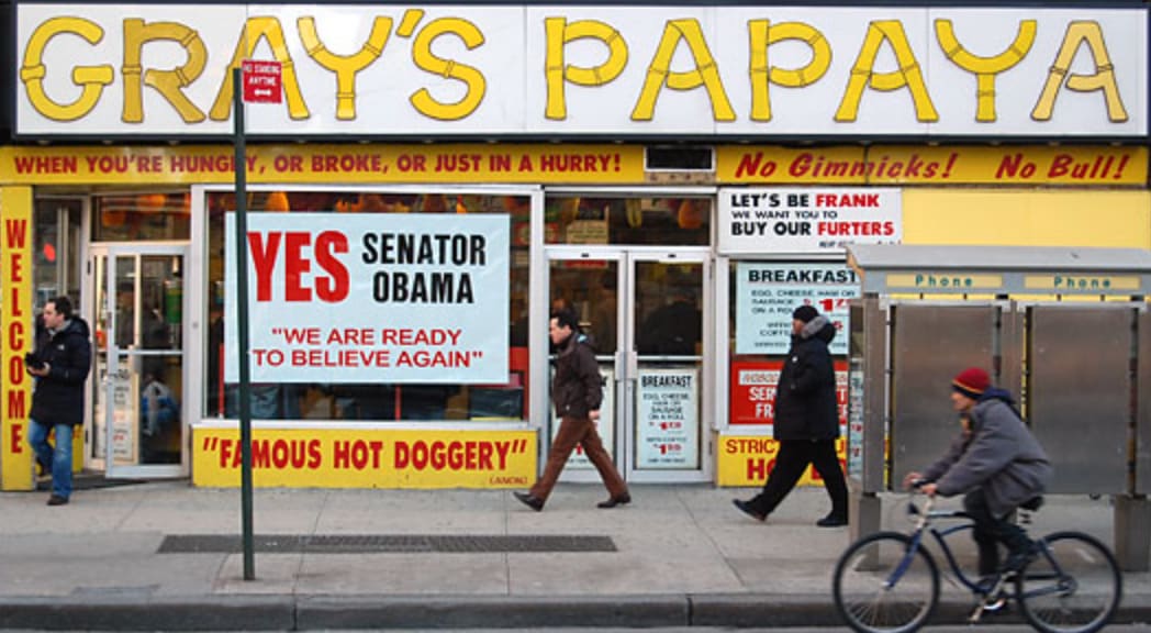 Gray's Papaya storefront in New York City