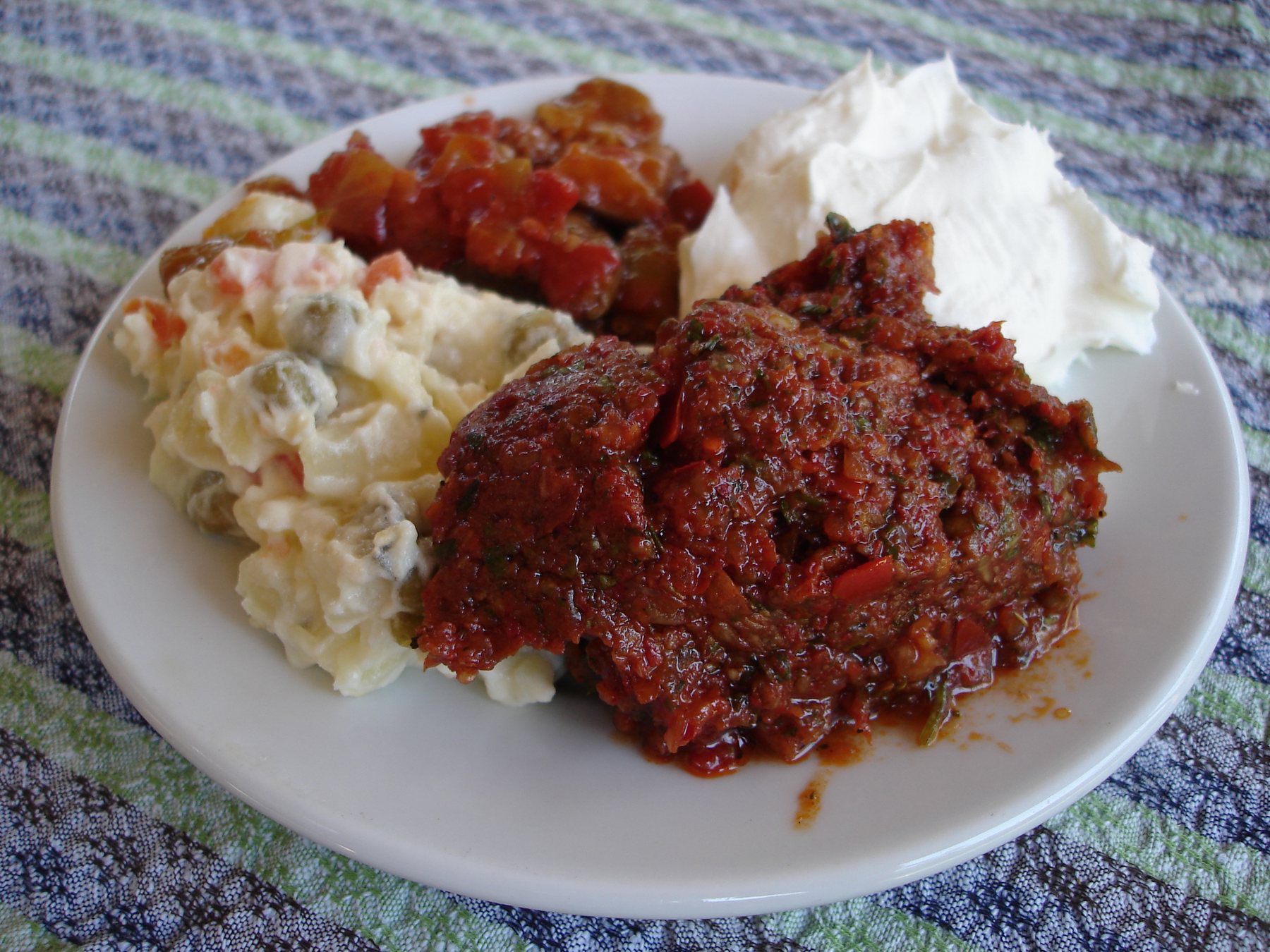 Turkish meze plate with several small dishes