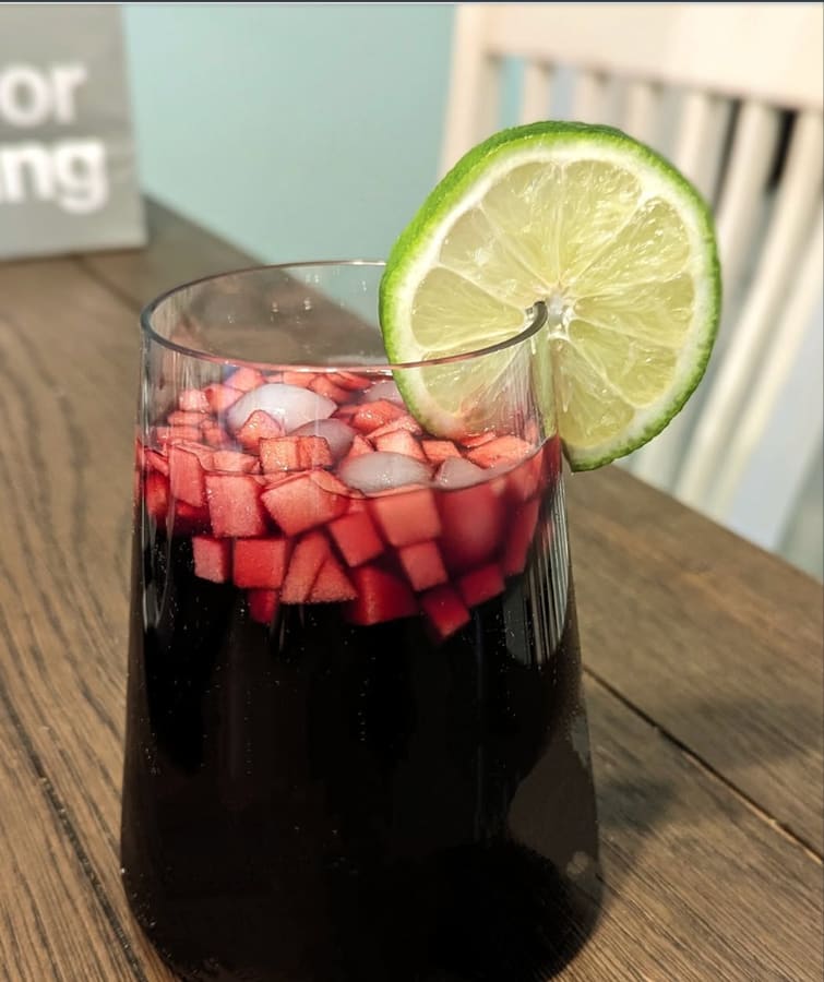 Glass of Chicha Morada in Lima