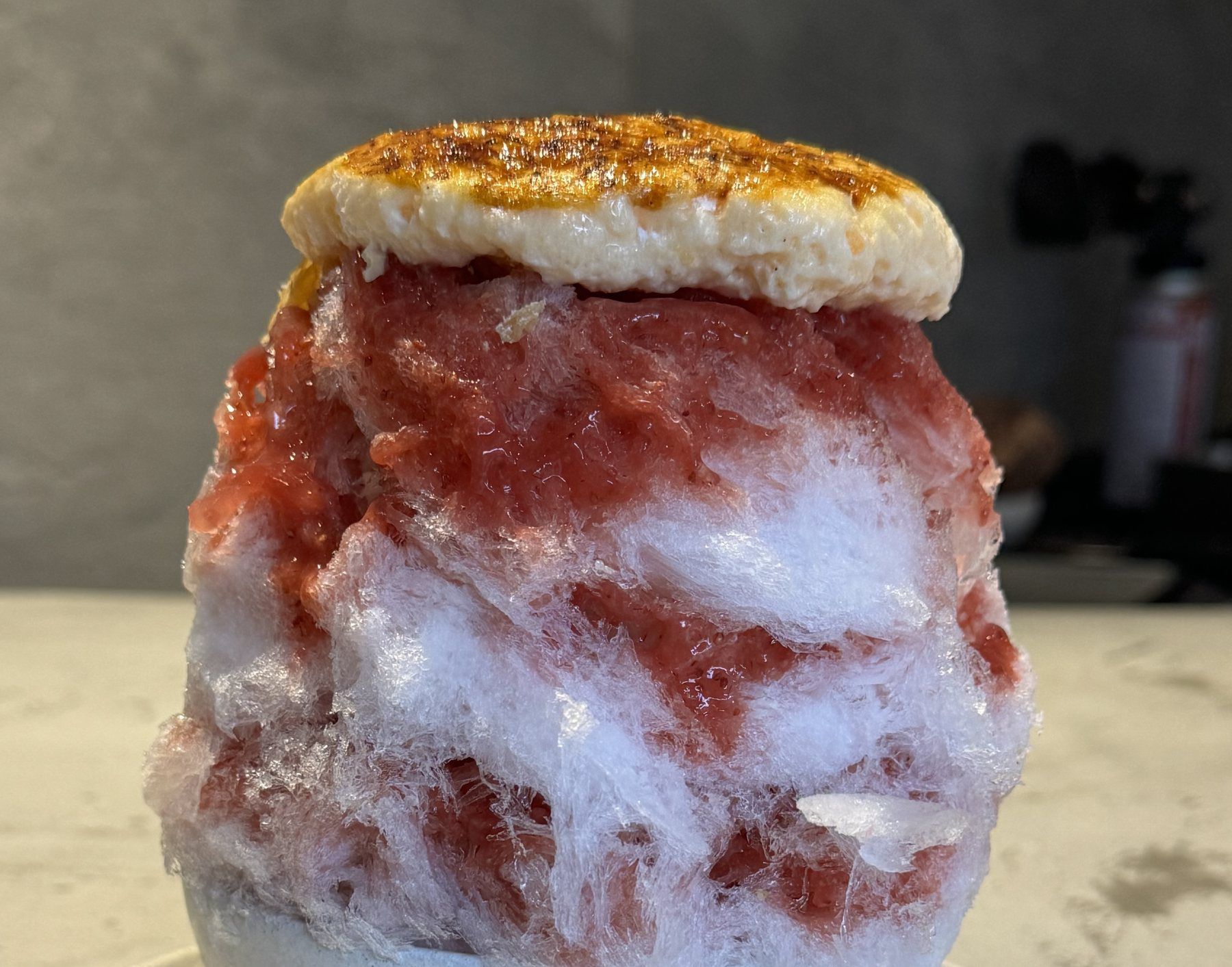 Japanese kakigori shaved ice dessert