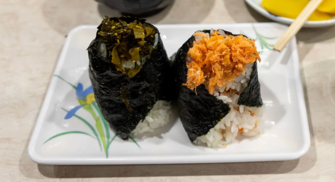 Japanese onigiri rice balls wrapped in nori