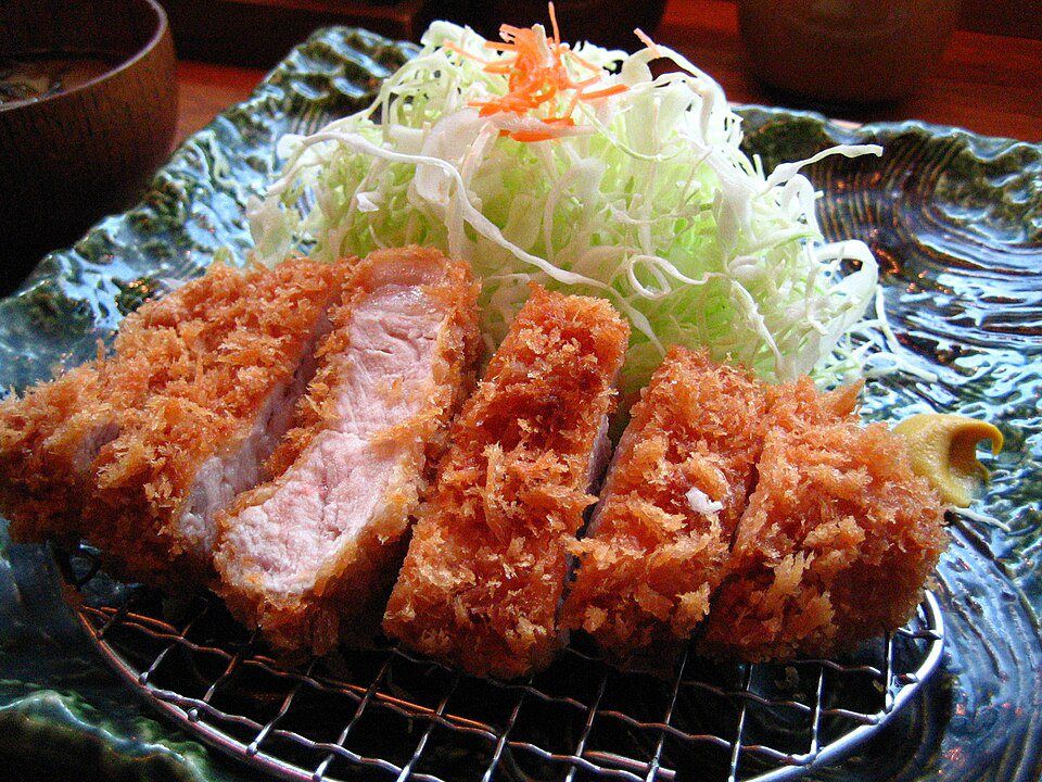 Tonkatsu pork cutlet with cabbage in Tokyo