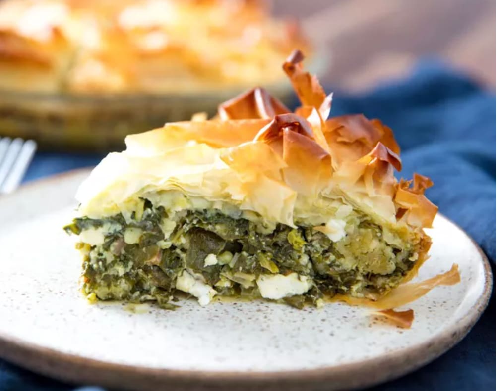 Traditional Greek spanakopita pastry