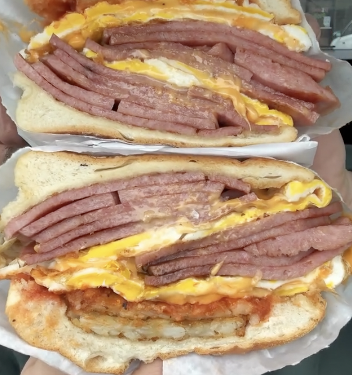 Pork roll, egg, and cheese sandwich from Big Belly Bagel